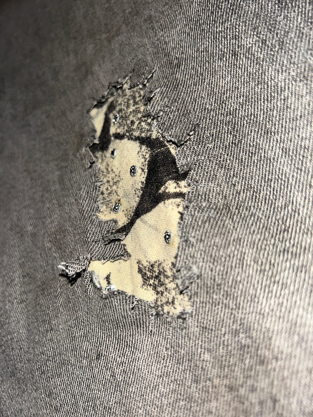 Grey Distressed Denim Pant