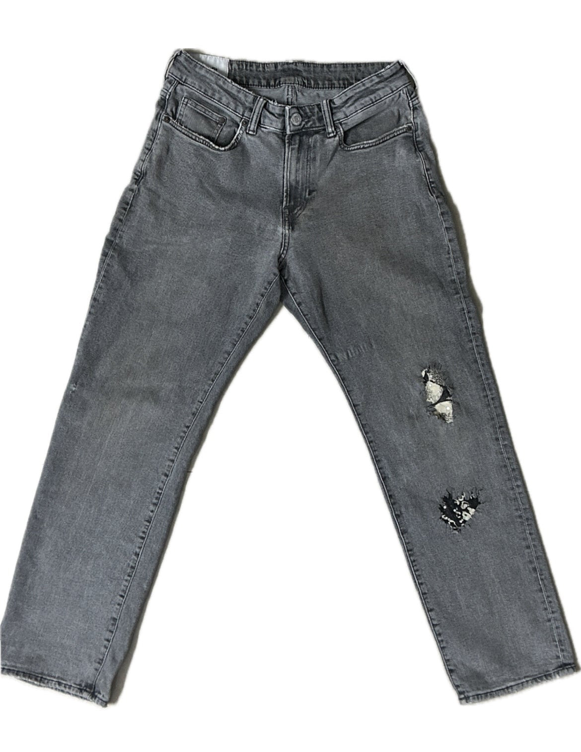 Grey Distressed Denim Pant