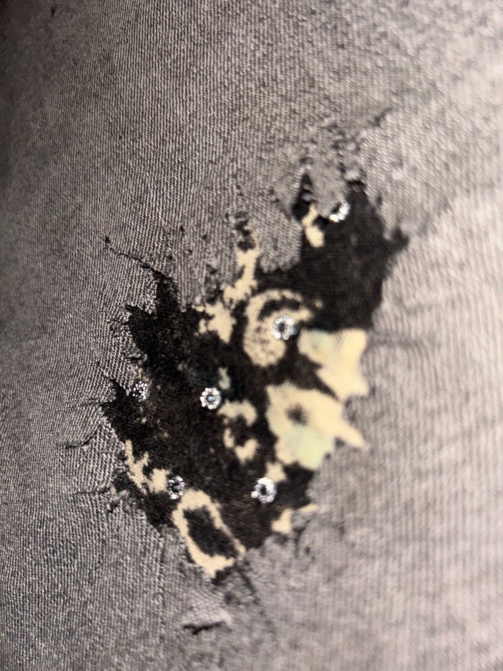 Grey Distressed Denim Pant