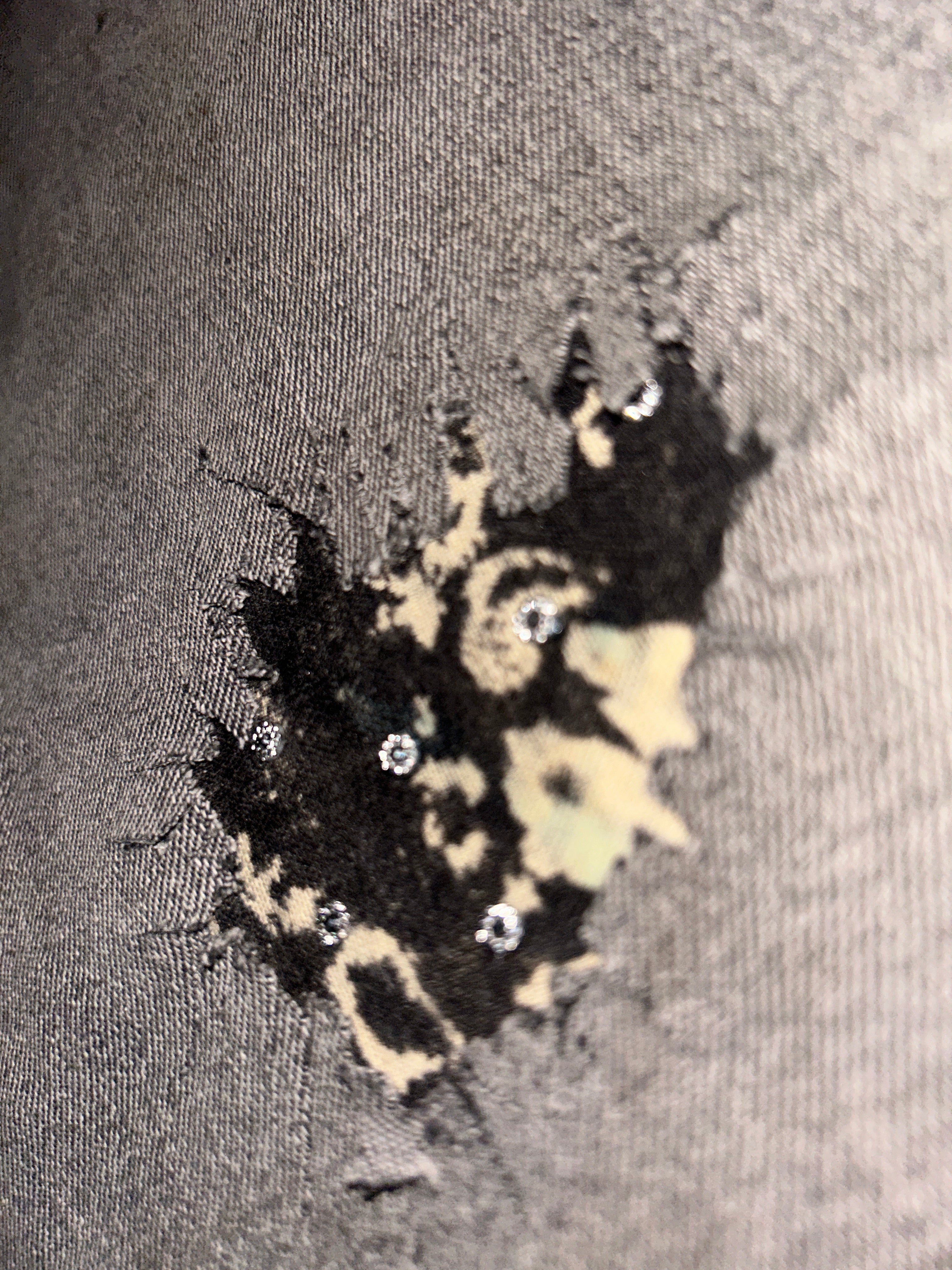 Grey Distressed Denim Pant