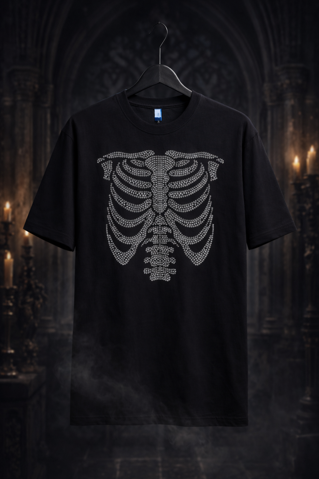Heart behind the Bars Oversized Gothic Black T-Shirt