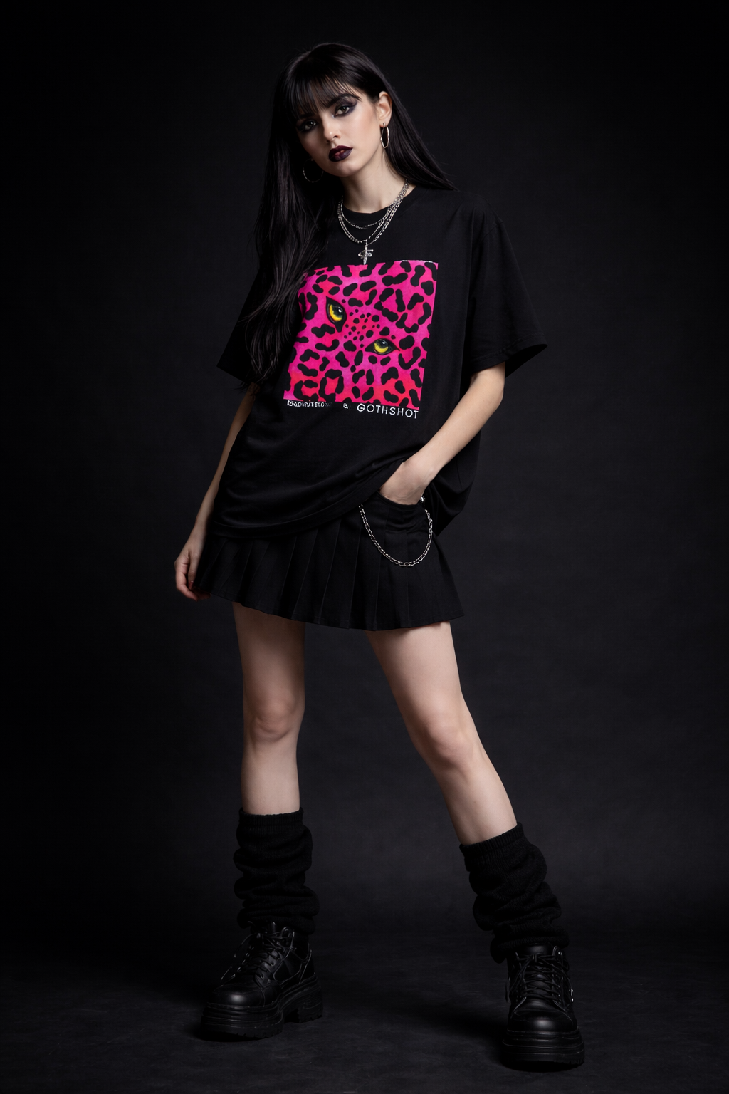 Feral Gaze Gothic Black T-Shirt