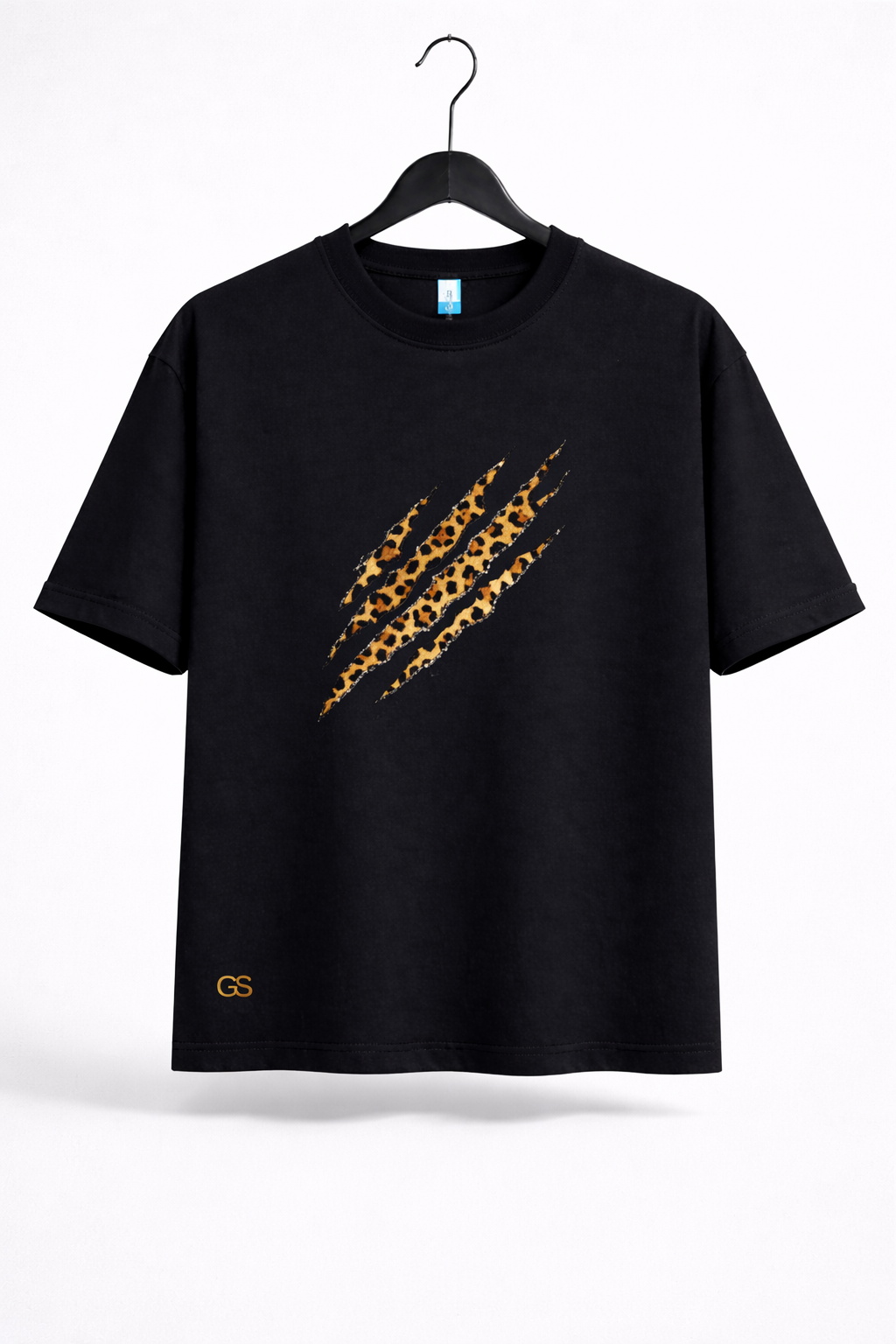 Leopard Claw Oversized Black T-Shirt