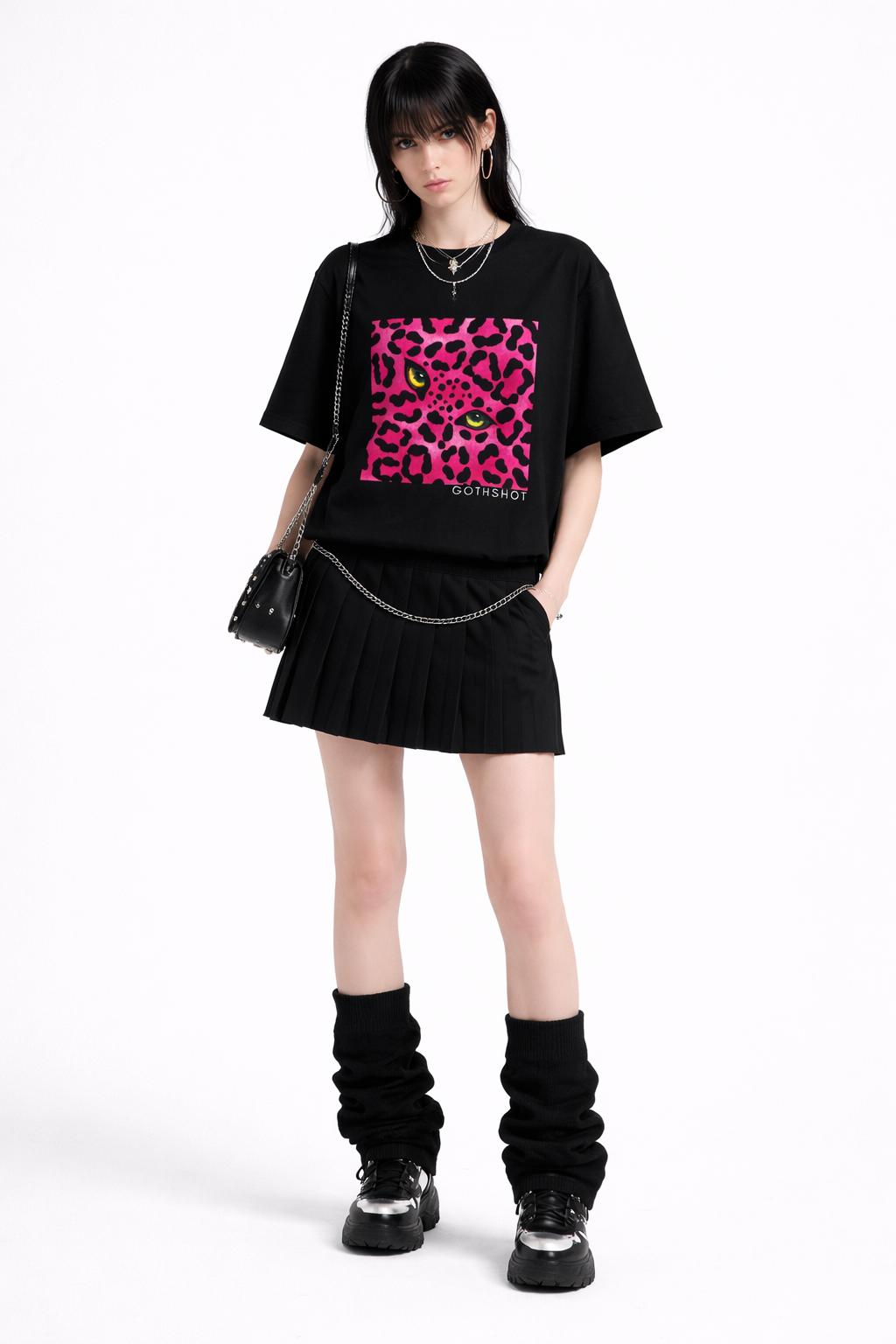 Feral Gaze Gothic Black T-Shirt