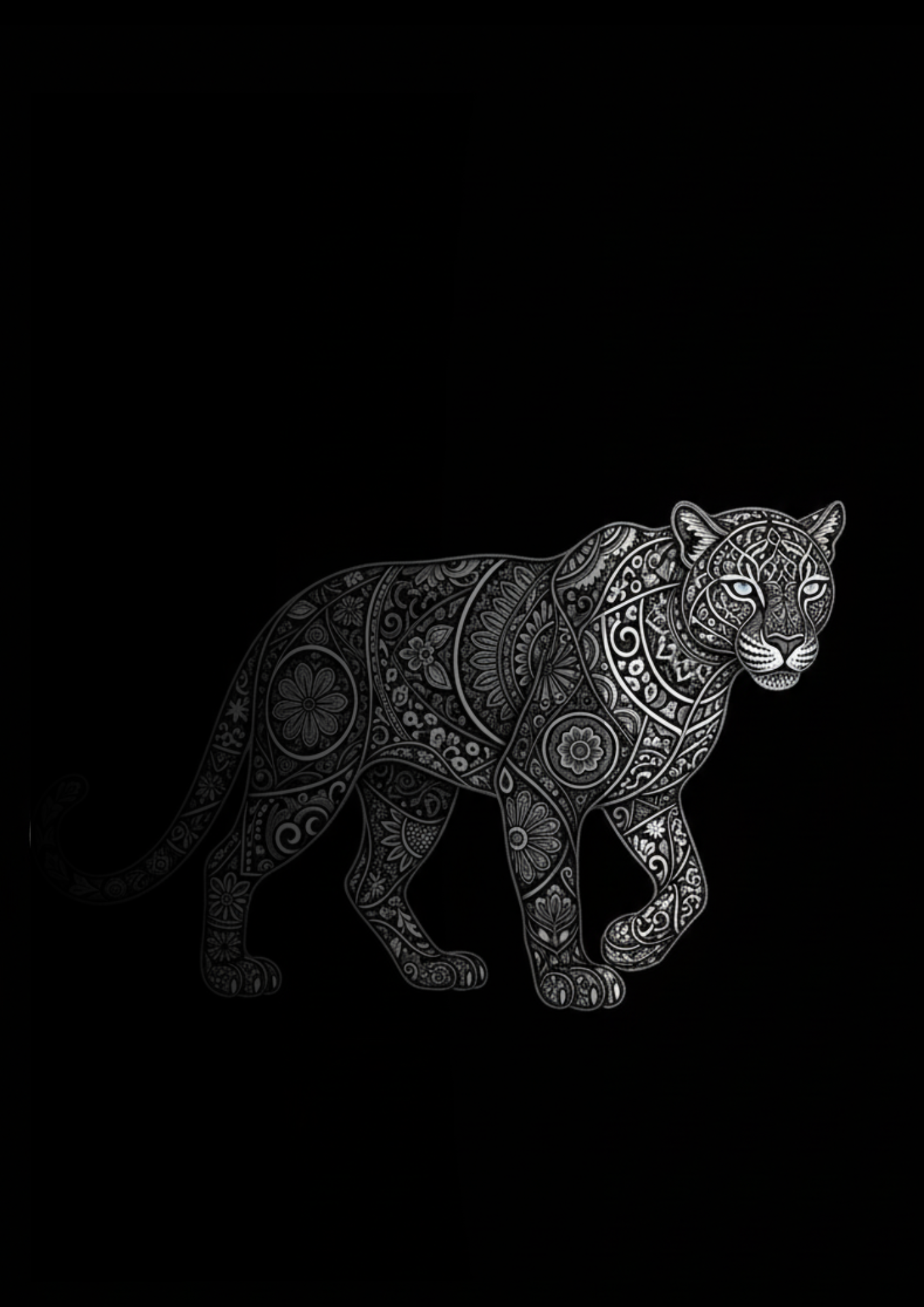 Gothic Oversized Leopard premium Black T-Shirt